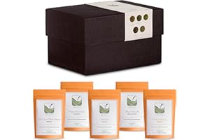 VALLEY OF TEA Caja Regalo Té - Selección De Regalo Tés Surtido Hojas Sueltas - Colección Té Negro - Té Verde - Té Oolong - Té Blanco - Té Negro - Pu-Erh