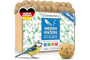 Gardemics Meisenknödel ohne Netz für Wildvögel, Vogelknödel [200 Stück] 18 kg Wildvogelfutter für Artenvielfalt im Garten | Ganzjahresfutter