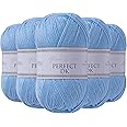 Utopia Crafts DK Double Knitting Yarn, 5X 100g (Baby Blue)