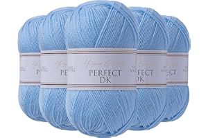 Utopia Crafts DK Double Knitting Yarn, 5X 100g (Baby Blue)
