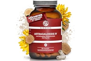 ‎QIDOSHA QIDOSHA® Astragaloside IV aus Astragalus-Wurzelextrakt plus Piperin, höchster Astragalosid IV Gehalt, 90 Kapseln im Apothekerglas, deutsche Fertigung, jede Charge laborgeprüft