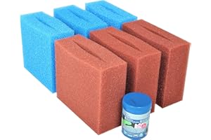 Wacredo Kit éponge de rechange + stateur de filtre pour Oase Biosmart 14000/16000, filtre de bassin, éponges, filtre, démarreur de filtre, kit complet de traitement de l'eau, éponges de rechange,