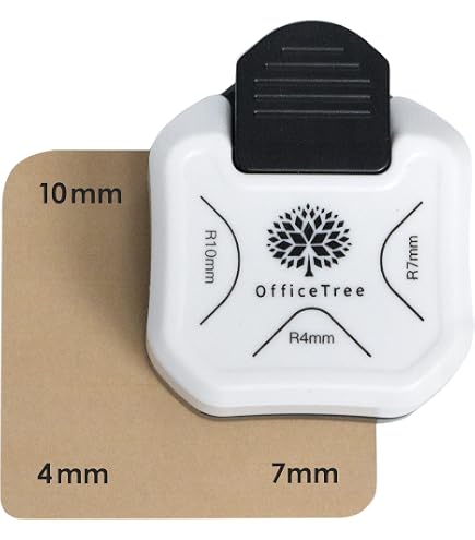 Paperfuel Perforatrice Coin 3 En 1 - 4/7/10 Mm - Pour Scrapbooking, Cartes, DIY - Noir/Blanc