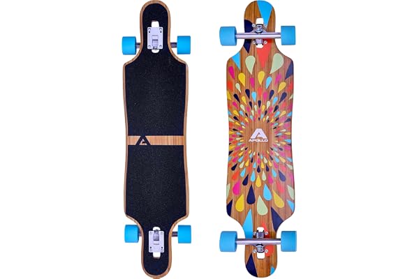 Apollo Longboard édition spéciale Board Complet y Inclus Outil en Forme de T, avec roulements à Billes ABEC High Speed, Drop-Through Freeride Skaten Cruiser Boards