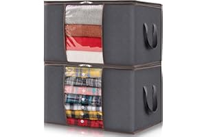 ‎LIFEWIT Lifewit 2 sztuki toreb do przechowywania, pudełko do przechowywania z pokrywką, organizer na ubrania, składane pudełko do przechowywania ubrań, kartonów do przeprowadzki ze wzmocnionym uchwytem, na