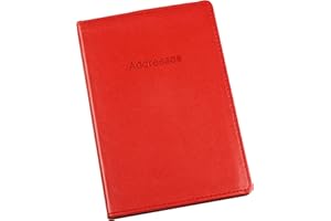 Esposti Large Address Book | 360 Spaces | Address Books with Alphabetical Index | Notes, Special Occasion & Dates Sections | Soft Faux Leather Stitched Cover | Red | 131 x 196 mm