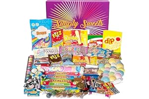 Simply Sweets mega retro sweets hamper gift box. A perfect present for Birthdays, Get Well Soon, Christmas. Packed in a fun stylish unique box.