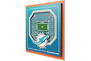 YouTheFan Offiziell lizenzierte NFL Miami Dolphins Stadium Series 3D Wall Art - Mehrschichtige Teamstadion Replik, detailliertes Sportfan-Geschenk, Innendekoration