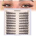TOOCHUNAG Natural Individual Eyelashes 3D Wispy Cluster Lashes Organized Eyelash Clusters C Curl Eye Lashes Individual 9 Pairs 8-14mm DIY Cat Eye Lashes Extensions