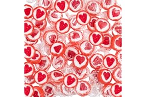 ‎FOOD CREW FOOD crew 500g Herzbonbons einzeln verpackt Rot - Rocks Bonbons - Hochzeitsbonbons für Gäste - Tischdeko zu Hochzeit Taufe Valentinstag Muttertag Kommunion - Bonbons Herzen - Herzbonbons Hochzeit