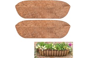 QIANDERER 2PCS Trough Coco Replacement Liners,24/30/36/48 Inch Wall-mounted Coco Liner Trough,Coco Liner for Window Box & Hanging Trough Planters (24 Inch-2PCS)