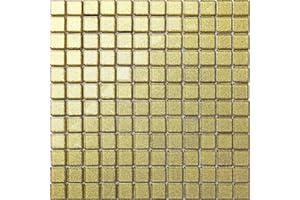 GRAND TAPS 30cm x 30cm Champagne Gold Glitter Glass Mosaic Tiles Sheet (MT0080)