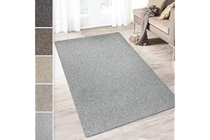 casa pura Teppich Läufer Carlton | Flachgewebe dezent Gemustert | Teppichläufer in vielen Größen | als Küchenläufer, Flurläufer (Hellgrau - 200x500 cm)