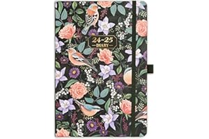 COLORAGE Academic Diary 2024-2025 - Diary 2024-2025 Week to view, 2024-2025 Diary runs from August 2024 to July 2025, Beautiful Retro Hardcover, Elastic Pen Holder, Back Pocket, 21.3 x 14.7 x 1.6 cm