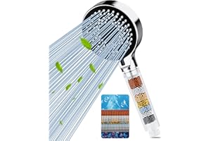 dothnix Filter Shower Head, High Pressure Shower Head with 5 Spray Modes, Universal Hard Water Filter Showerhead for Residual Chlorine Removal