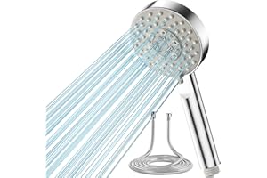 Magichome Głowica prysznicowa i wąż wysokociśnieniowy 2 m z 5 trybami natrysku, konstrukcja turbodoładowana, wydajna głowica prysznicowa do niskiego ciśnienia wody