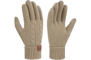 Bequemer Laden Mujeres Invierno Guantes Termicos Guantes Tactiles de Punto Regalo Mujer para Clima Frío con Puños Elásticos