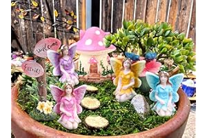 LaVenty Miniature Fate Statue Casa Fata Ornamento Giardino Fata Outdoor Accessori Cortile Patio Prato Decorazione Fata Festa Decorazione