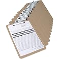 12 Porte-Blocs Rapesco A5 - Surface Dure, Clip Métallique, Marron