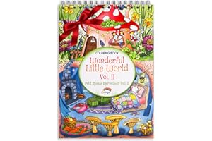 Colorya Livres de Coloriage pour Adultes - Format A4 - Livre de Coloriages Adulte Wonderful Little World Vol II - Papier Qualité Supérieure, Ne Dégorge Pas, Cahier Impression Recto
