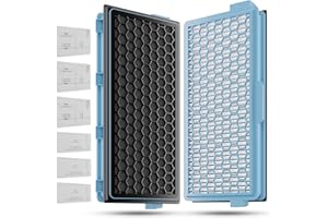 SANAWATEC 2x HEPA Filter Compatible with Miele Vacuum Cleaner Filter Miele s8340 Filter Including 3x Motor Filters and 3x Air Clean Filters for Compact C1 C2 Complete C2 C3 S4000 S5000 S6000 with