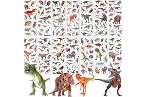 UPINS Dino Sticker für Kinder, 14 Blätter Dino Aufkleber Kinder 3D Puffy Dinosaurier Sticker Set für Dinosaurier Liebhaber Thema Party