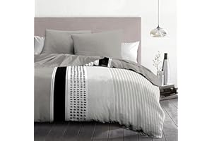 Home Linge Passion - Juego de edredón (220 x 240 cm), Color Negro