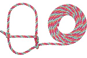 WEAVER LIVESTOCK Weaver Leather Livestock Cattle Rope Halter, Hot Pink/Coral/Mint