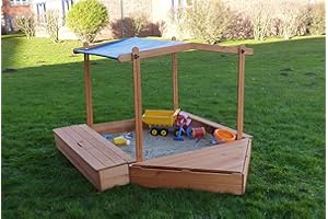 Promadino Sandkasten Multi + Bug-/Sitzbox + Sonnendach