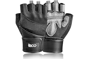 iECO Guantes Gimnasio para Hombre y Mujer, Gym Guantes Transpirable con Protección Completa de Muñeca y Palma, de Pesas, Musculación, Fitness, Ciclismo