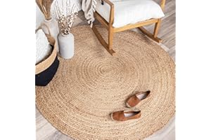 ‎FRAAI | HOME & LIVING FRAAI | Home & Living Jute Teppich Rund - Fair Natur - Jute - Flachgewebe - Einfarbig - Boho, Modern - Wohnzimmer, Esszimmer, Schlafzimmer - Carpet