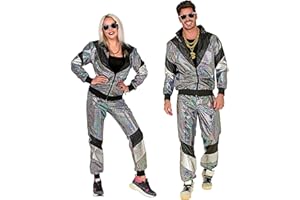 W WIDMANN MILANO Party Fashion – kostiumowy dres treningowy, styl disco, strój z lat 80., dres do biegania na karnawał i imprezę