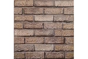 I K H E MALARKA 10 Stück - 0,9m², 3D Tapeten Paneele EPE - Schaum PVC SELBSTKLEBEND Wandpaneele Steinoptik Wasserdicht Wandverkleidung Steintapete Aufkleber 30x30cm (Braun JM-WP524)