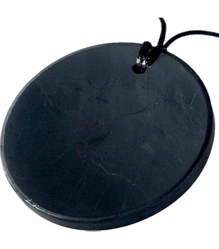 Shungite Naturale Heka - Set 3 Piastre Adesive Per Telefono A Forma Di Cerchio | Protezione Da Radiazioni EMF E 5G