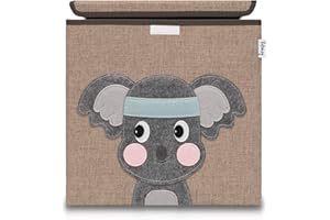 Lifeney Scatola portaoggetti con coperchio e Koala I Scatola portagiochi con motivo animale adatta a scaffali a cubo I Scatola portaoggetti per la cameretta dei bambini
