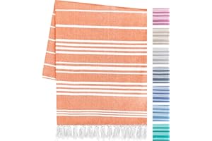 Artexia Strandtuch Baumwolle 90x180 cm Recycelte und Ökologische - Stranddecke Sandfrei Sanddurchlässig - Strandhandtuch - Orange