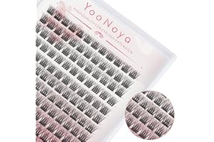YOONOYA 168Pcs Ultra-Fine soft Lash Clusters 0.03 mm de espesor 9-16mm Mixed Length Natural Wispy Eyelash Clusters Pestañas ligeras y fáciles de aplicar Con efecto pestañas premium(QR-168Pcs-0.03mm grosor)
