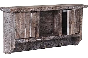 ‎MENDLER Mendler Schlüsselbrett HWC-A48, Schlüsselkasten Schlüsselboard mit Türen, Massiv-Holz MVG-Zertifiziert - Shabby braun