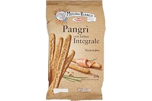 BARILLA Mulino Bianco Grissini Rustici Pangrì con Farina Integrale, Ricchi di Fibre, Snack Salato per la Merenda, 250 g