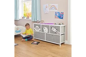 Liberty House Toys Kids Space 5 Drawer Storage Chest, Gray