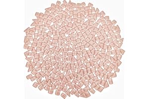 YOZIEMQ 500 g Kristallglas-Mosaikfliesen, Glasmosaikstücke zum Basteln, unregelmäßige Mosaikstücke für Heimdekoration oder Bastelarbeiten, Mosaikherstellung (Rosa)