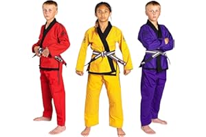 KO Sports Gear Gi-Uniform-Set für Kinder, BJJ Jiu Jitsu Gi, Kimono und Hose, sanforisiert