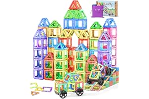 COOLJOYA Magnetische Bausteine 48 Teile, Magnetspiel STEM Magnetbausteine, Montessori Spielzeug ab 3 Jahre, Magnete Kinder ab 3 4 5 6 7 Jahren für Jungen und Mädchen