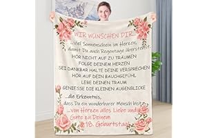 Shoppawhile 18. Geburtstag Mädchen Geschenke zum 18 Geburtstag Mädchen, Flanell Kuscheldecke 130×150 cm