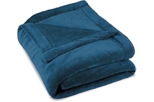 CelinaTex Flauschige Kuscheldecke XXL 220 x 240 cm blau Decke Sofa warm Wohndecke weich Mikrofaser Fleece Oeko-TEX Montreal