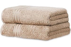 Bentley Priory Linens Hand Towels (2 PACK) for Bathroom Supreme Range 500GSM Cotton Pack of 2 Absorbent and Quick Dry Hand Towels Set 50 x 85cm (LATTE)