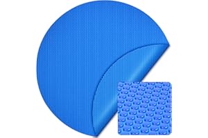 Wiltec Bâche à Bulles Solaire Ronde pour Piscine, Ø 3,6 m, 120 µ, en PE, Couleur Bleue, Couverture Piscine, Chauffage Piscine