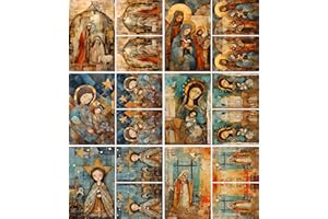 Holy Family Rice Paper, 20 x 26,6cm (6pc) - 6 Designs for Scrapbooking Cards Crafts, Decoupage by CRAFT KREATIVELY