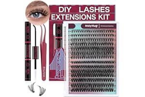‎MAYHUG Mayhug Wimpern Extensions Set 30+40D Lash Extension Set 9-16mm Cluster Lashes 280Pcs D Curl Einzelne Wimpern Natürliche DIY Lash Extension Set für Anfänger(30+40D-9-16mix Kit)