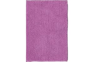 Decomira Mata łazienkowa antypoślizgowa z miękkiego Chenille | Super chłonne i można prać w pralce | Do łazienki, pod prysznic, do wanny lub jako mata WC | Purpurowy - 50x80 cm